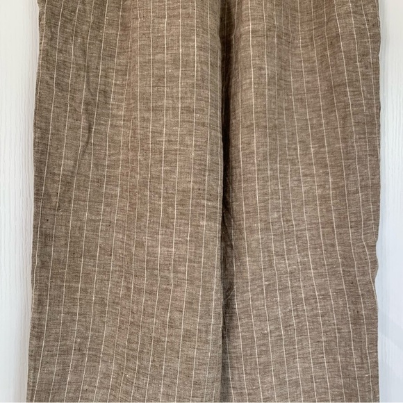 Gallego Desportes | Tapered Trouser in Natural Pinstripe - Linen Pants - Picture 4 of 10